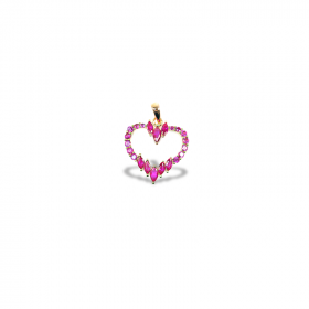 Pink Crystal Heart Pendant