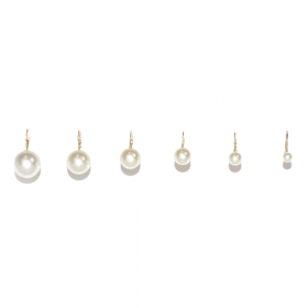 White Pearl Leverback Earrings